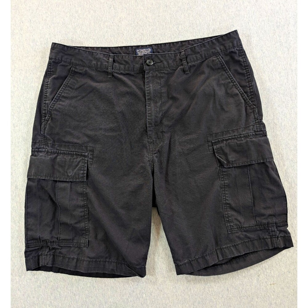 Levi's Men’s Black Cargo Shorts Size 36 Cotton Flat Front Button Pockets